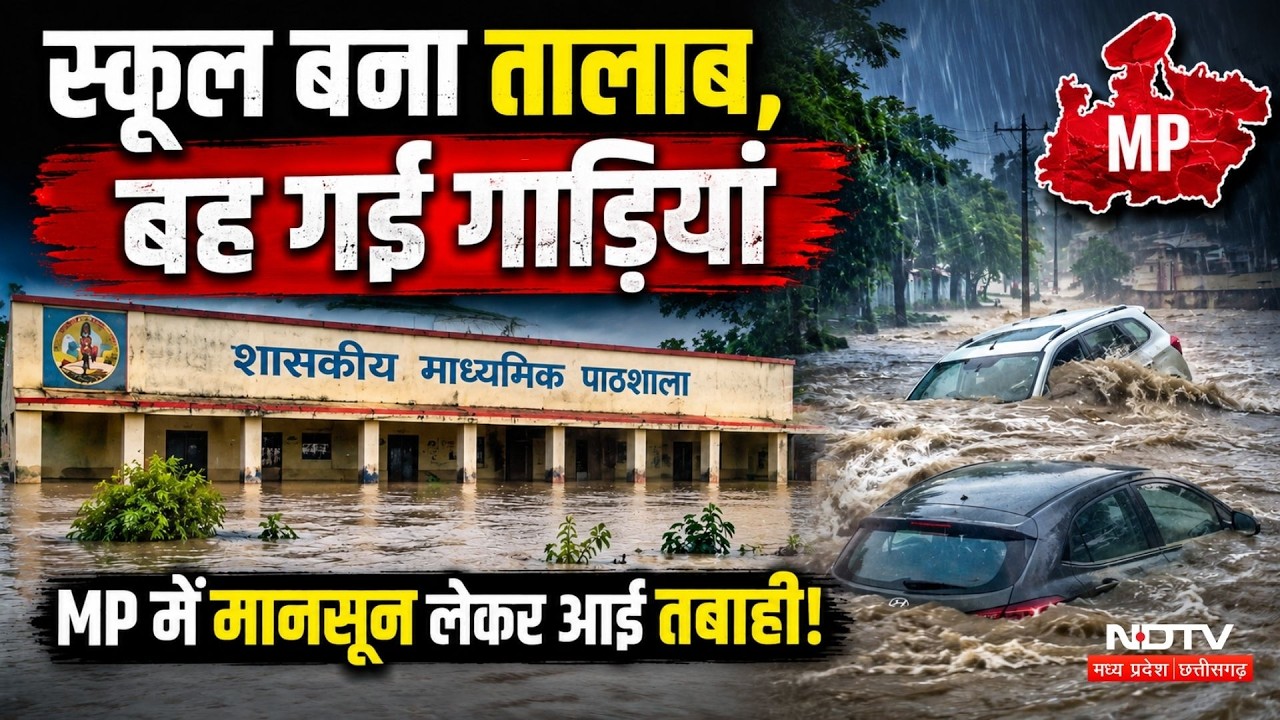 MP Heavy Rain Update: Monsoon की पहली बारिश में डूबा शहर, School बना तालाब, मचा हाहाकार! Weather
