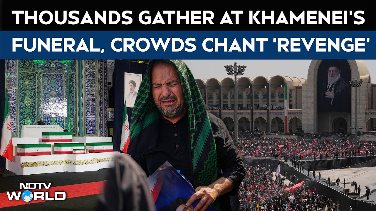 Thousands Gather At Ali Khamenei's Funeral In Tehran; Mourners Weep, Chant 'Revenge'