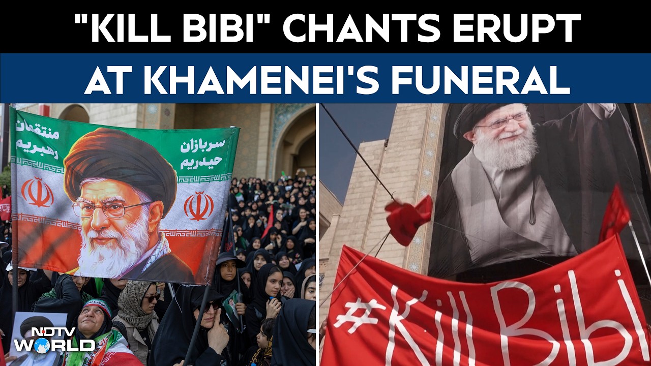 Khamenei's Funeral: Ex-Supreme Leader's Coffin Displayed As Mourners Chant Death To Netanyahu