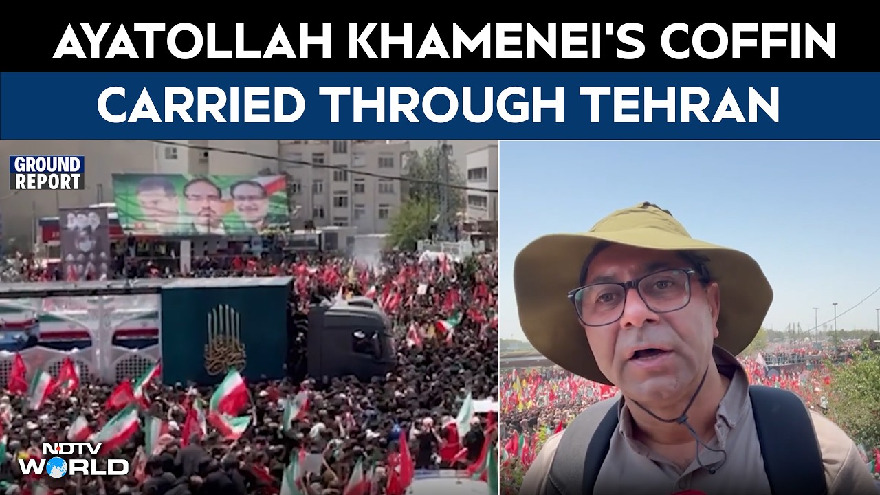 Khamenei Funeral | Ayatollah Khamenei's Coffin Carried Through Tehran As Millions Gather