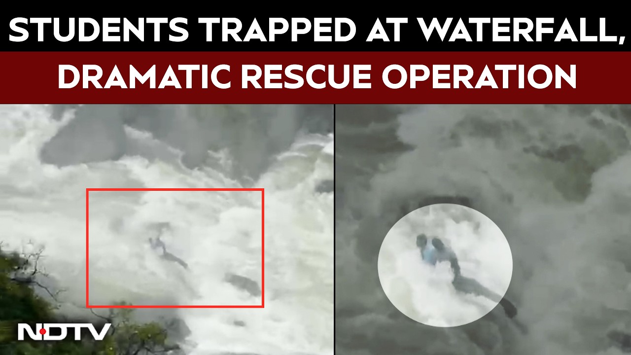 Karnataka News | Dramatic Rescue At Karnataka's Mallalli Falls Caught On Camera