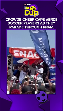 Crowds Line Praia Streets To Cheer Cape Verde Football Players During Parade