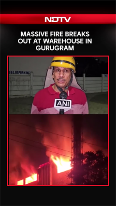 Gurugram Fire | Massive Blaze Engulfs Warehouse in Jhund Sarai, Firefighting Operation Underway