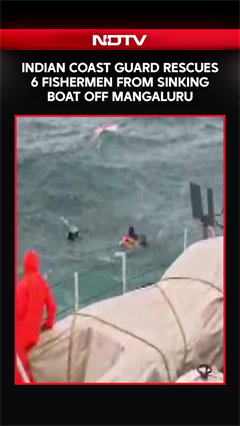 Indian Coast Guard Rescues 6 Fishermen From Sinking Boat Off Mangaluru