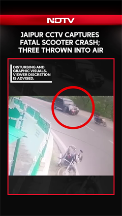 Jaipur: CCTV Captures Fatal Scooter Crash; Three Thrown Into Air