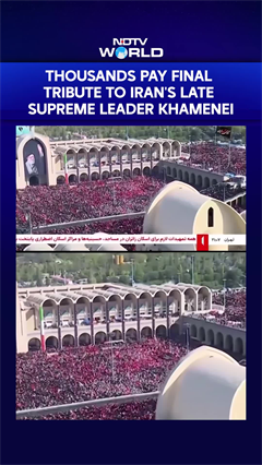 Aerial Visuals Show Thousands Pay Final Tribute to Iran's Late Supreme Leader Khamenei
