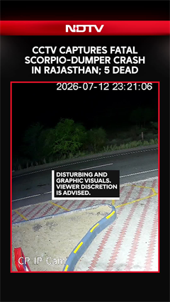CCTV Captures Fatal Scorpio-Dumper Crash in Rajasthan; 5 Dead
