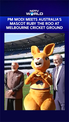 PM Modi Meets Australia's Mascot Ruby Roo At Melbourne Cricket Ground