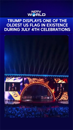 Video: Donald Trump Displays One Of The Oldest US Flag In Existence During July 4 Celebration