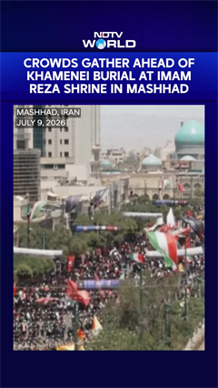 Crowds Gather Ahead Of Khamenei Burial At Imam Reza Shrine In Mashhad