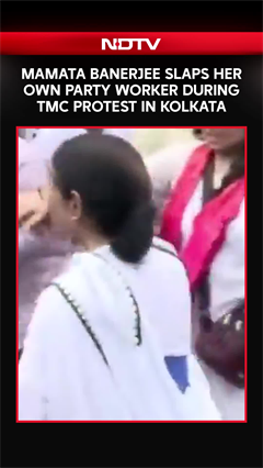 Mamata Banerjee Slaps Her Own Party Worker During TMC Protest In Kolkata