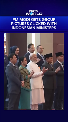 PM Modi Poses for Group Photo With Indonesian Ministers During Jakarta Visit