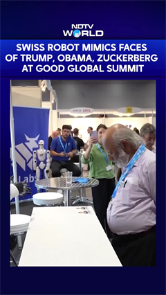 Swiss Robot Mimics Faces Of Trump, Obama, Zuckerberg At Good Global Summit In Geneva