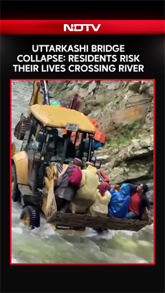 Uttarkashi Villagers Risk Lives Crossing River After Bridge Washes Away