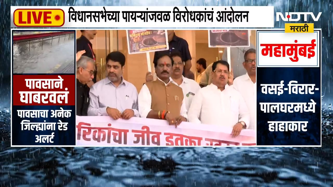 विधानभवनाच्या पाऱ्यांवर विरोधकांचं आंदोलन | Monsoon Session | MVA | Mahayuti | NDTV मराठी