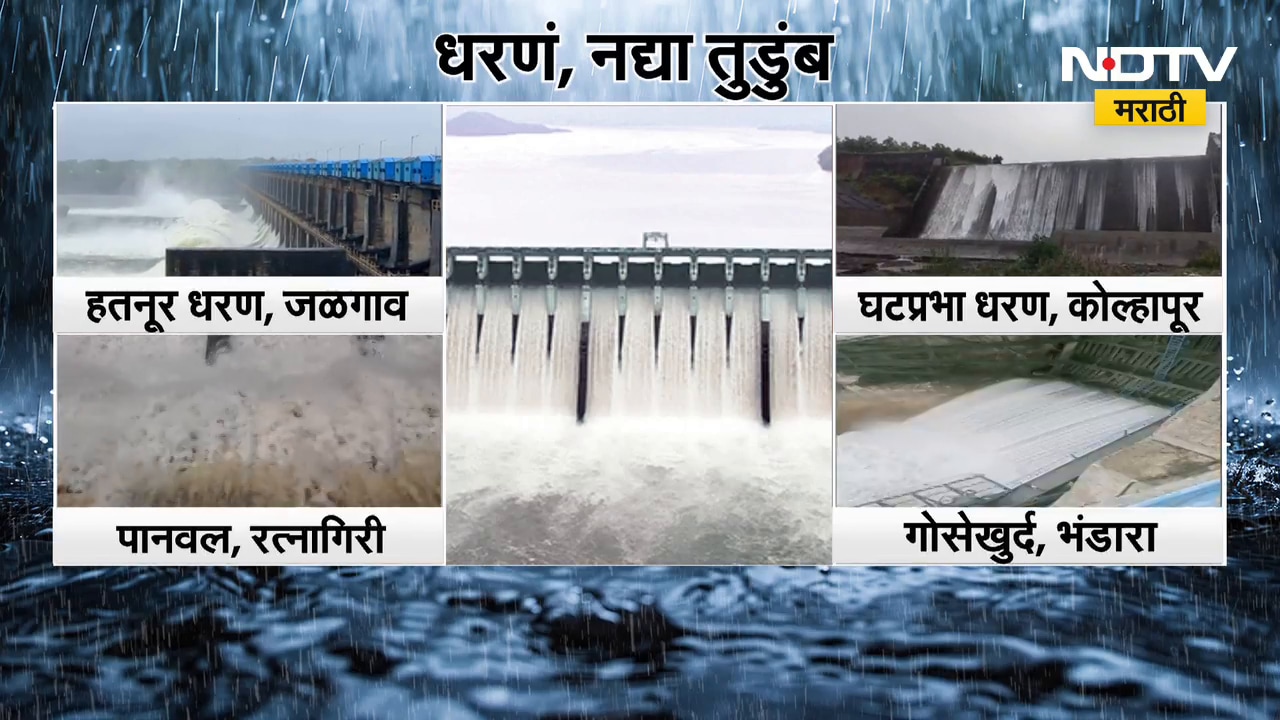 Maharashtra Rain Update | राज्यात मुसळधार पाऊस; धरणं, नद्या तुडुंब | NDTV Marathi