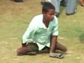 Video : Physically challenged forced to crawl to Mayawati inauguration