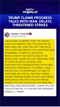 Trump Claims Progress Talks With Iran, Delays Threatened Strikes On ...