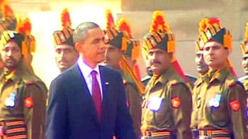 Video : Obama's ceremonial welcome at Rashtrapati Bhavan
