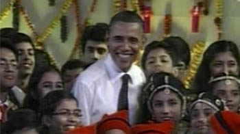 बच्चों के संग ओबामा-मिशेल का डांस