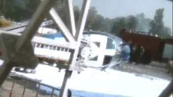 Chopper crashes at Chandigarh airport, 2 pilots injured Chopper crashes at Chandigarh airport, 2 pilots injured