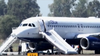 Tyres of plane catch fire after landing in US