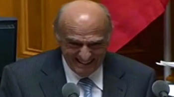 Swiss minister's giggling fit an online hit