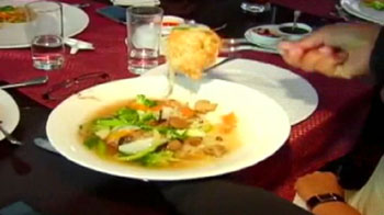 Puja gets to taste some Yum Yum food