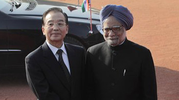 Wen gets ceremonial welcome at Rashtrapati Bhavan