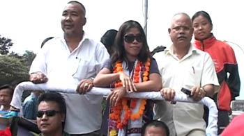 स्वदेश लौटने पर मैरीकॉम का स्वागत