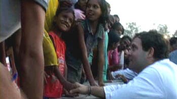 Video : Rahul Gandhi breaks security cordon to meet children