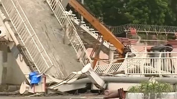 Foot over-bridge near Nehru stadium collapses