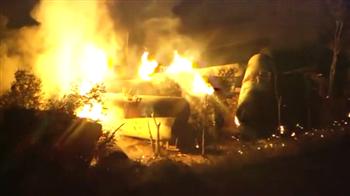 Whole town evacuated after train accident leads to fire: Raw video