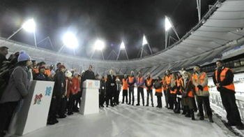 Lights turned on at London's 2012 Olympic stadium