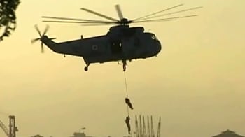 Indian Navy in action with commandos, choppers