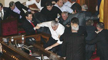Shoes, chairs flung in Parliament
