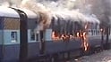 Angry students in Bihar set train on fire
