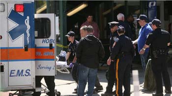 Dozens injured as train crashes into a platform in New Jersey