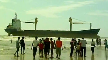 New attraction at Juhu beach is this cargo ship