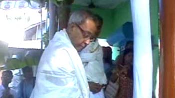 Pranab performs <i>Durga puja</i> at his village