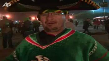 Mexico supporters celebrate 2-0 win over France