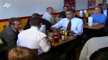 Obama, Medvedev enjoy burgers together