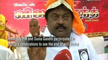 Video : Vijaykant on fast for Tamil fishermen