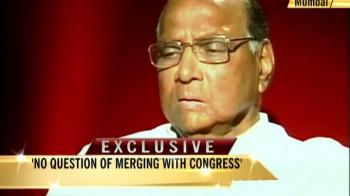 No merger with Cong, Pawar tells NDTV