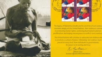Video : United Nations releases Gandhi stamp