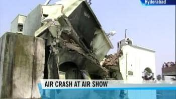 Video : Navy plane crashes during Hyderabad air show