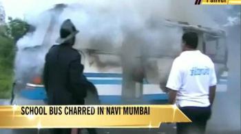 Mumbai school bus goes up in flames