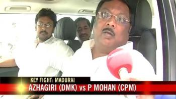 It's Azhagiri (DMK) vs P Mohan (CPM) in Madurai It's Azhagiri (DMK) vs P Mohan (CPM) in Madurai