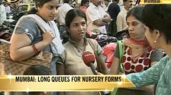 Video : Mumbai: Parents queue up for kindergarten forms
