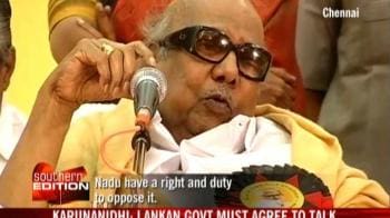 Video : Karunanidhi: Lankan govt must agree to talk